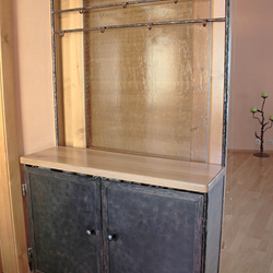 Mur à porte-manteaux forg� avec porte-chaussures - mobilier forg� pour l'entr�e
