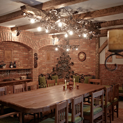 Luminaires et meubles de luxe - vue d'une cave à vin luxueuse dans le style forg�