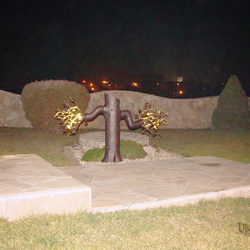 Lampe de jardin � Arbre f�erique � œuvre d�art forg�e à la main