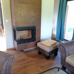 Chemin�e int�rieure avec cadre forg� de UKOVMI - accessoires forg�s pour l'int�rieur