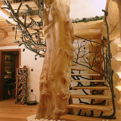 Cl�ture int�rieure forg�e en forme d'arbre de pin - garde-corps de luxe