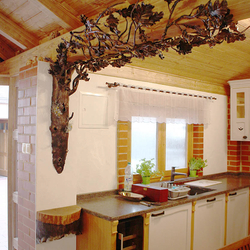 Accessoires forgés avec motif naturel de chêne Accessoires forgés avec motif naturel de chêne