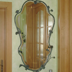 Miroir forg� à la main de luxe - buisson de rosier