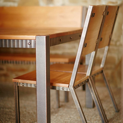 Chaises forg�es exclusives avec table - mobilier forg� avec du bois