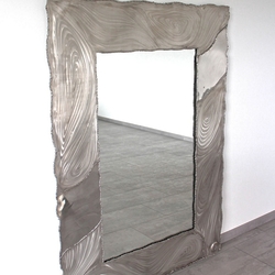 Miroir fabriqu� à la main en acier inoxydable bross� - miroir design