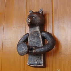 Heurtoir de porte en fer forg� - Ours