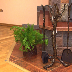 Outils de chemin�e - motif Nature