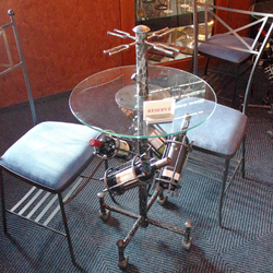 Tables de d�gustation vin en fer forg�