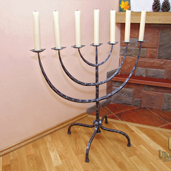 Chandelier en fer forgé - Menorah Chandelier en fer forgé - Menorah