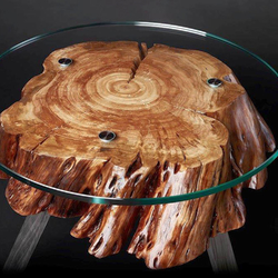 Table en chêne de luxe � chaque pièce est unique, fabriqu�e en collaboration avec un sculpteur artistique