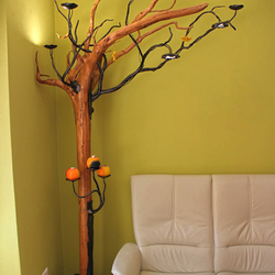 Luminaire d�int�rieur en fer forg� � lampadaire unique, chandelier en fer forg� en forme d�arbre � d�tail d��clairage