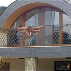 Garde-corps en fer forg� et en cuivre