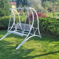 Balan�oire en fer forg� de jardin de couleur blanche - balan�oire de qualit� trait�e contre la corrosion